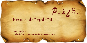 Prusz Árpád névjegykártya